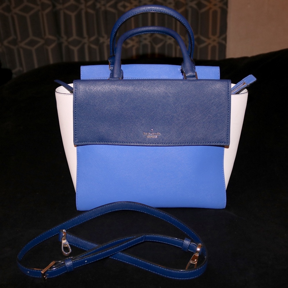 NWOT Kate Spade Satchel Bag - Blue/White